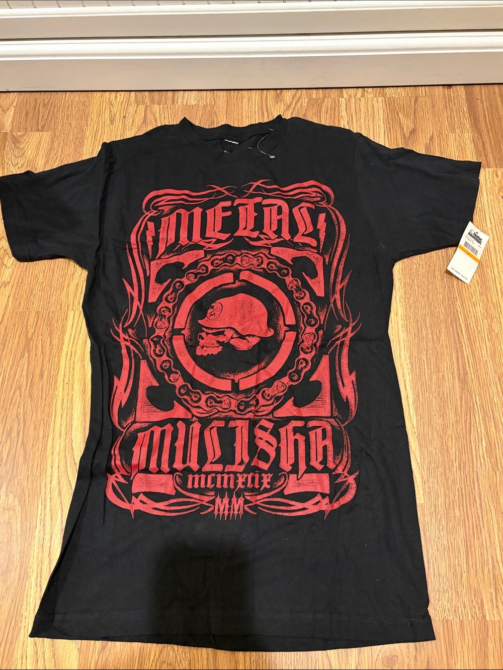 Metal Mulisha Black Tee with Red Skull Graphic